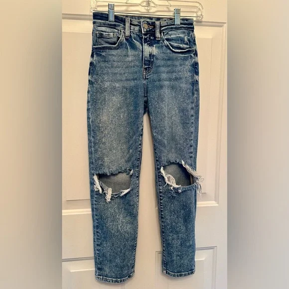 KanCan Signature Girls Mom Fit Jeans | Size 12 | Distressed - Picture 1 of 8